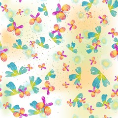 Watercolor floral seamless pattern