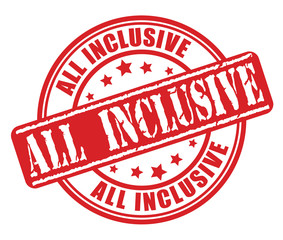 Red rubber stamp with All inclusive concept
