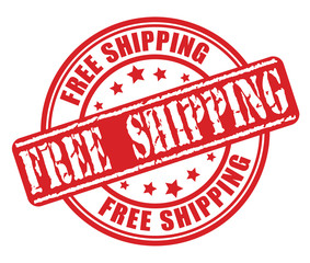Red rubber stamp with Free Shipping concept