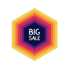 Vector 3d bright abstract paper cut banner with sale