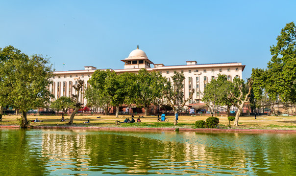 View of Krishi Bhavan, a governmental building in New Delhi, India