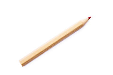 Wooden colorful ordinary pencils isolated on a white background
