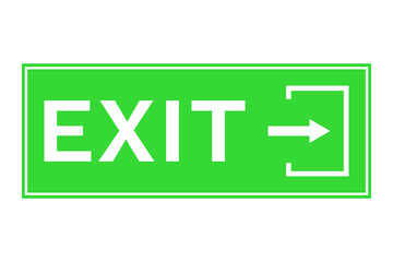 Green EXIT door sign. Vector.