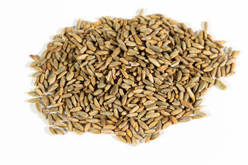 Samen von Roggen isoliert auf weißem Hintergrund