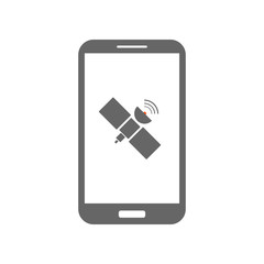 Mobile navigation. GPS icon on smartphone screen. Vector.