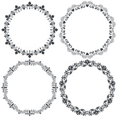 Vintage color round floral frames