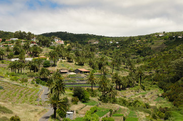Landscape view on the valley near Valle Gran Rey city