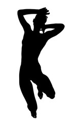 Jumping girl silhouette