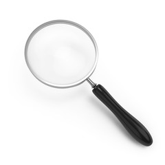 Metal magnifying glass with black handle