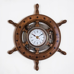 boat rudder with wall clock