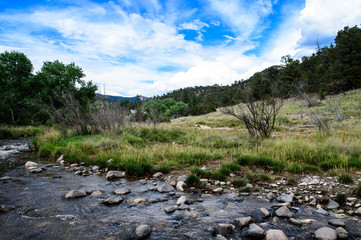 Fototapeta na wymiar Nature/outdoors and a river creek on a meadow in New Mexico, USA.