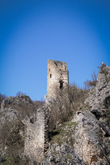 Naklejka premium Ruins of an old castle in the mountains