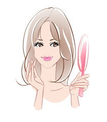 美容イラスト 明るい艶肌