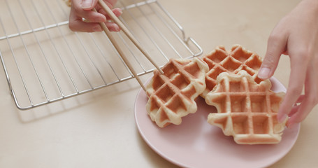 Homemade baked waffle