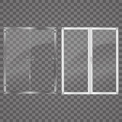 Glass door isolated on transparent background. Vector illustration