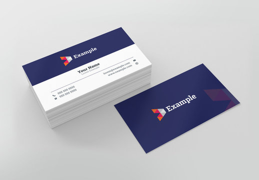 Dark Purple and White Business Card Layout
