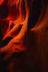 Abstract sandstone formations in the Lower Antelope Canyon in Page Arizona.