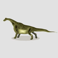Vector cartoon  illustration of a dinosaur.  Brontosaurus.