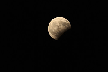 The moon during an eclipse time in aug 07, 2017