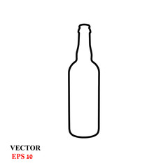 icon of a beer bottle. vector illustration