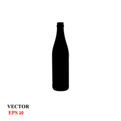 icon of a beer bottle. vector illustration