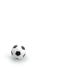 Football or soccer ball on white with shadow
