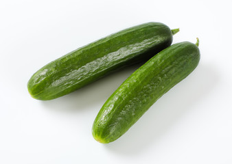 two green cucumbers