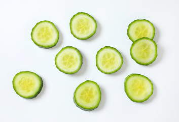 slices of green cucumber