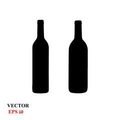 wine bottle icon. vector illustration