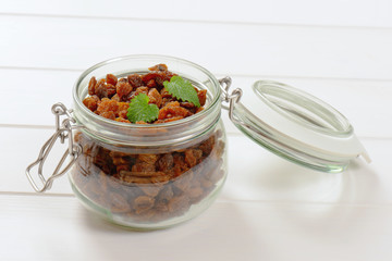 jar of sweet raisins