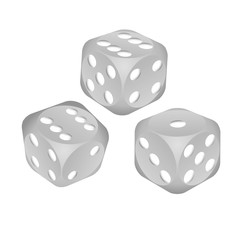 Vector black line dice cubes icons set
