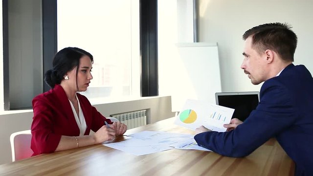 buisness meeting in office boy and girl