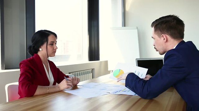 buisness meeting in office boy and girl