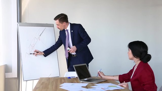 buisness meeting in office boy and girl
