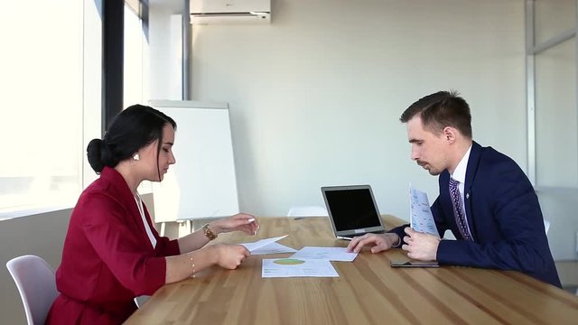 buisness meeting in office boy and girl
