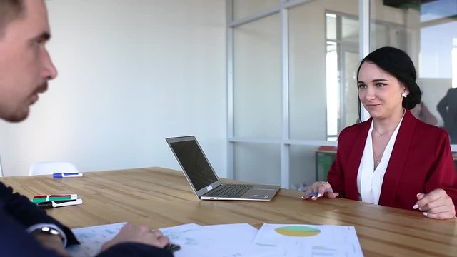 buisness meeting in office boy and girl