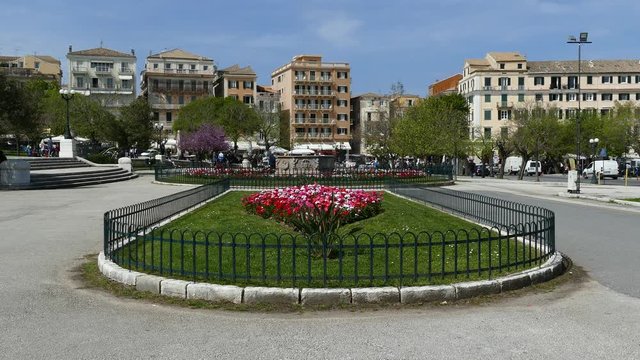 Old Corfu town cityscape, Greece. The historic center of Kerkyra town, Greece.