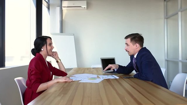 buisness meeting in office boy and girl