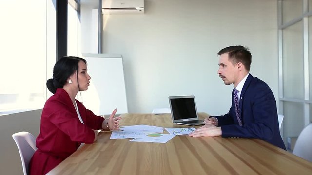 buisness meeting in office boy and girl