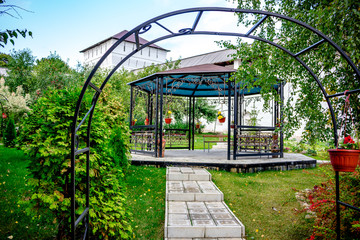 Pafnutyevo-Borovsky Monastery in the Kaluzhskiy region, Russia. Garden area
