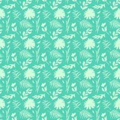 Fototapeta premium Spring flower seamless pattern. Fresh spring watercolor floral seamless pattern for wedding cards, seamless pattern background of websites and mobile app and organic food sign and banners.