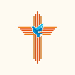 Church logo. The cross of Jesus Christ is a symbol of death and victory over sin