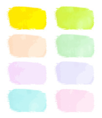 Vector colorful paint smear stroke stain set. Abstract textured art illustration. Acrylic Texture Paint Stain Illustration. Hand drawn brush strokes vector elements. Spring and summer colors.