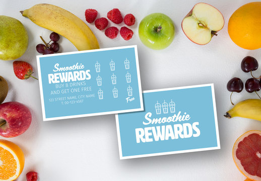 Smoothie Shop Loyalty Card Layout