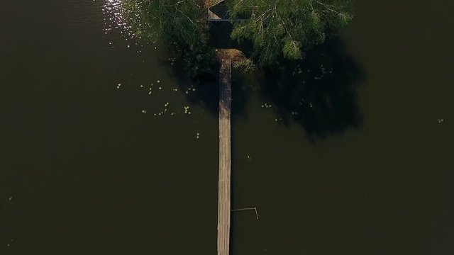 Hut on the island, aerial view of house on the island, house on the island in ukraine 4k, The Hut of Baba Yaga, jaga yaga fairy-tail house