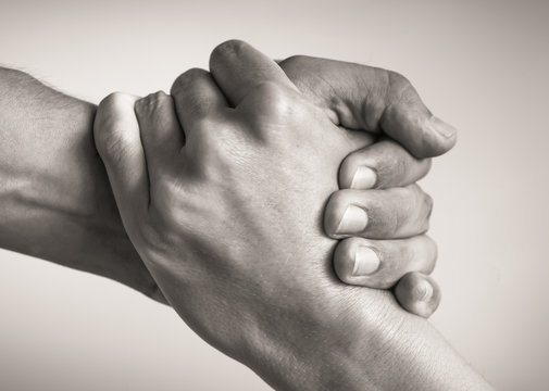 Giving a helping hand. 