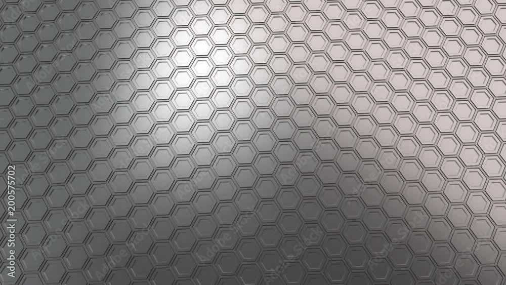 Sticker wall of metal hexagons