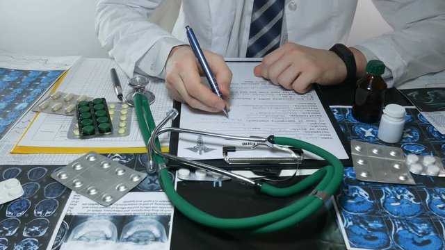 male doctor and work with medicines