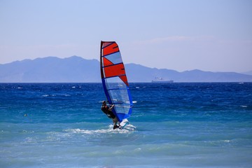 windsurfing on Rhodes island Greece