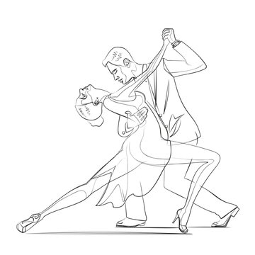 recommend clip art: dancing couple. line art